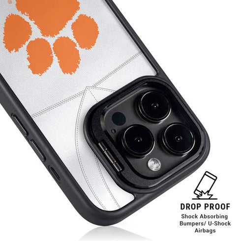 Clemson University White Jersey iPhone 15 Pro Kickstand Case